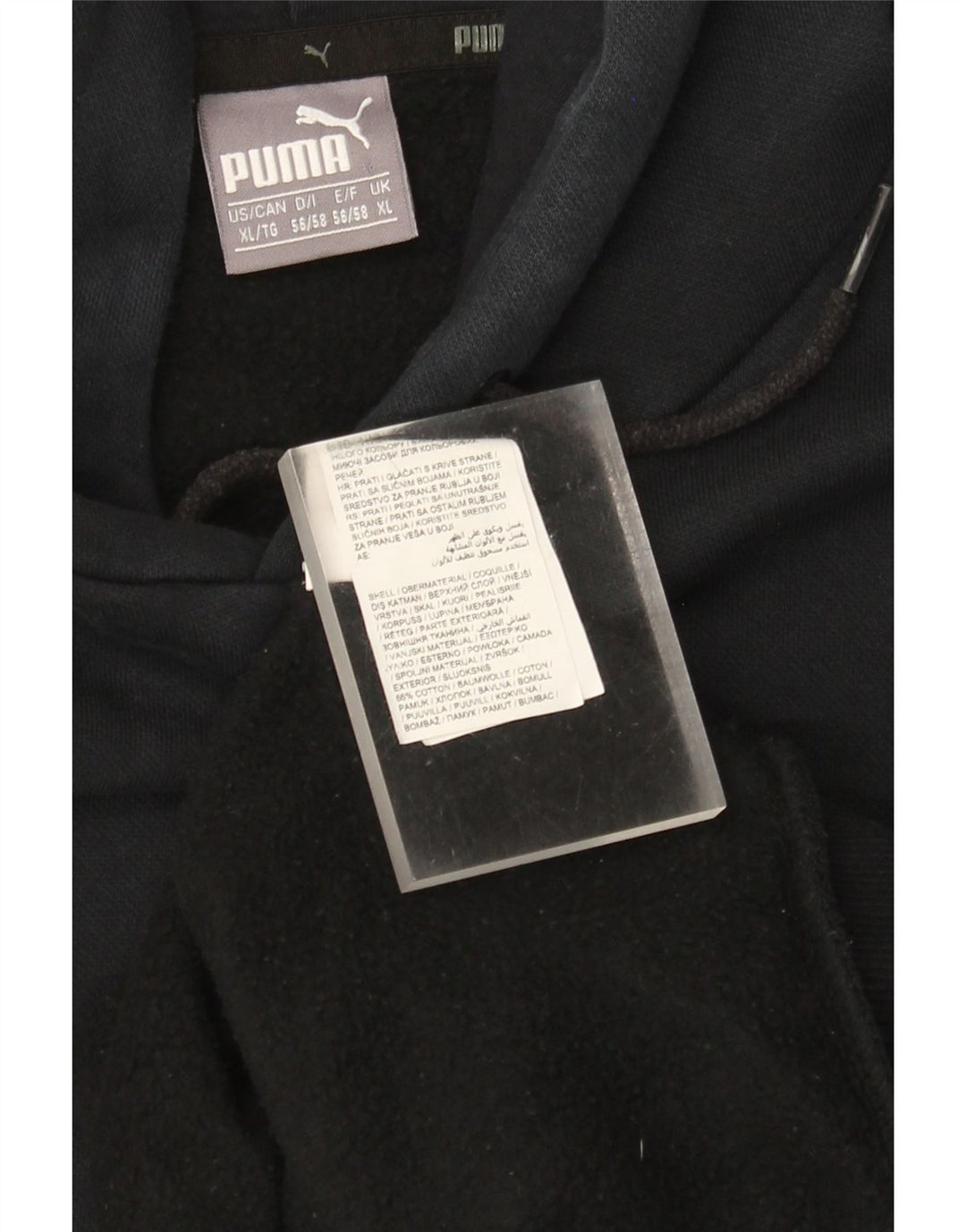 Puma Mens Hoodie Jumper XL Algodão Preto