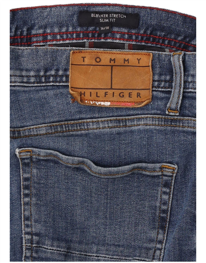 Tommy Hilfiger Masculino Bleecker Slim Jeans W36 L10 Azul Algodão