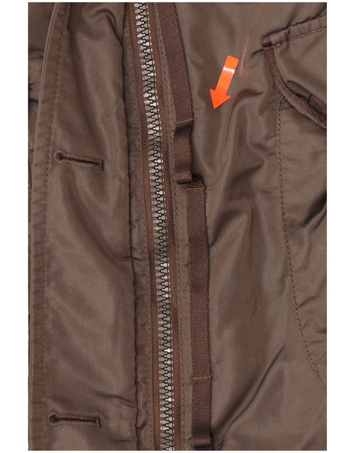 Casaco feminino acolchoado com capuz PEUTEREY IT 40 pequeno poliéster cáqui