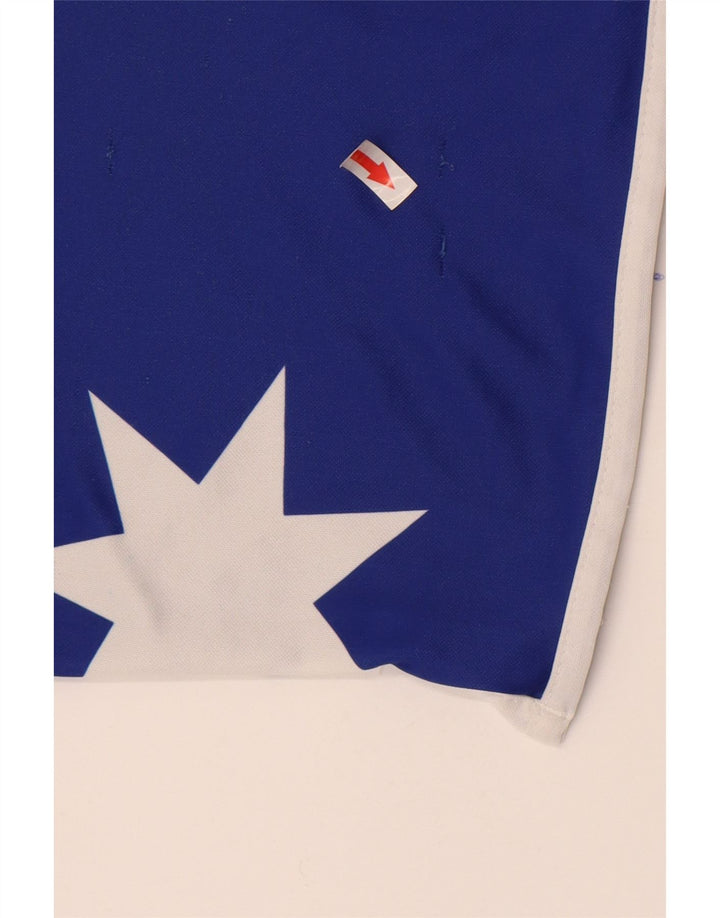 Errea Mens Graphic Sport Shorts Médio Azul Marinho Colorblock Poliéster