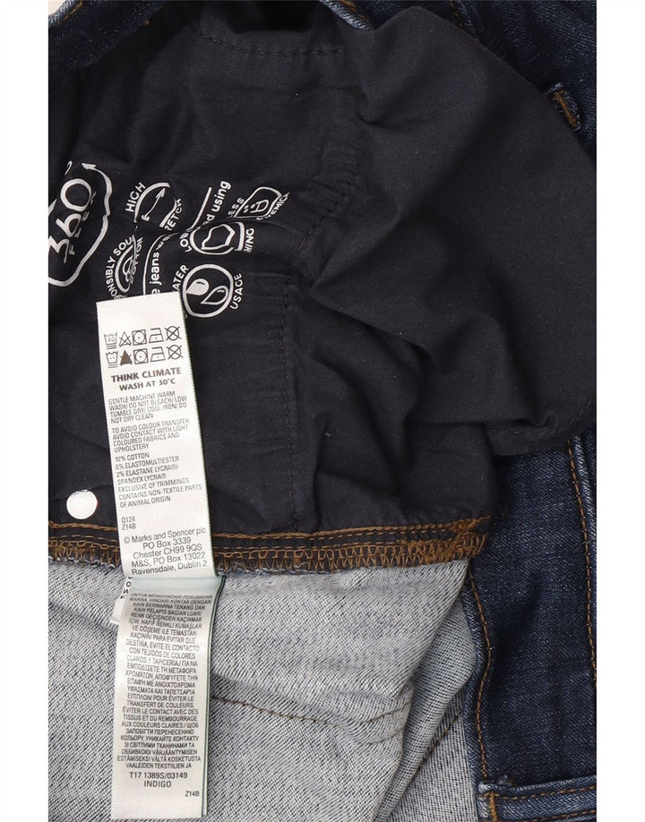 Marks & Spencer Masculino Regular Slim Jeans W36 L31 Azul Marinho Algodão