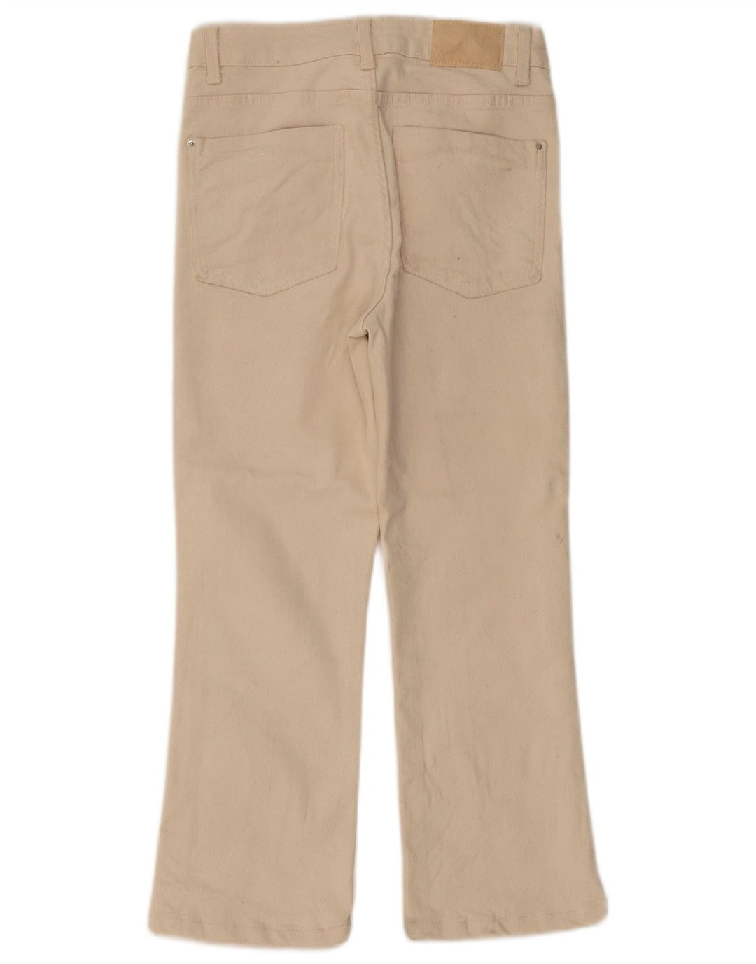 ZARA Calça jeans feminina cintura alta reta EU 36 XS W26 L24 algodão bege