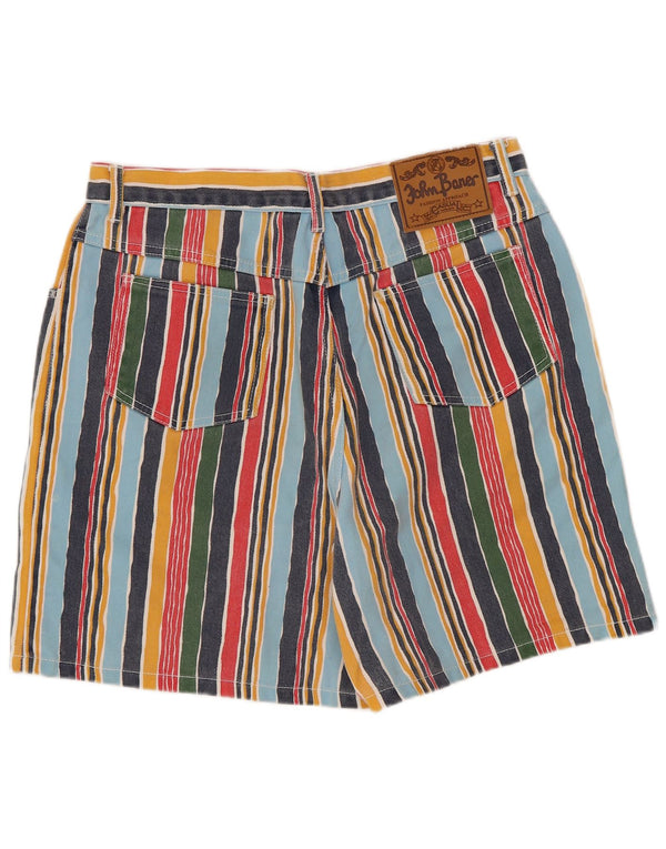 Shorts casuais femininos John Baner UK 16 grandes W32 listrado multicolorido