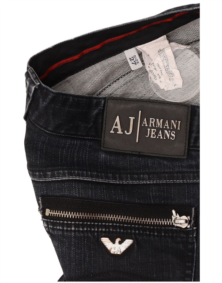 Armani feminino slim jeans W27 L28 algodão azul marinho
