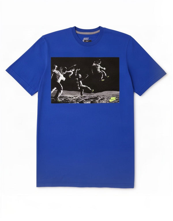 Camiseta Nike masculina regular fit gráfica top pequeno algodão azul