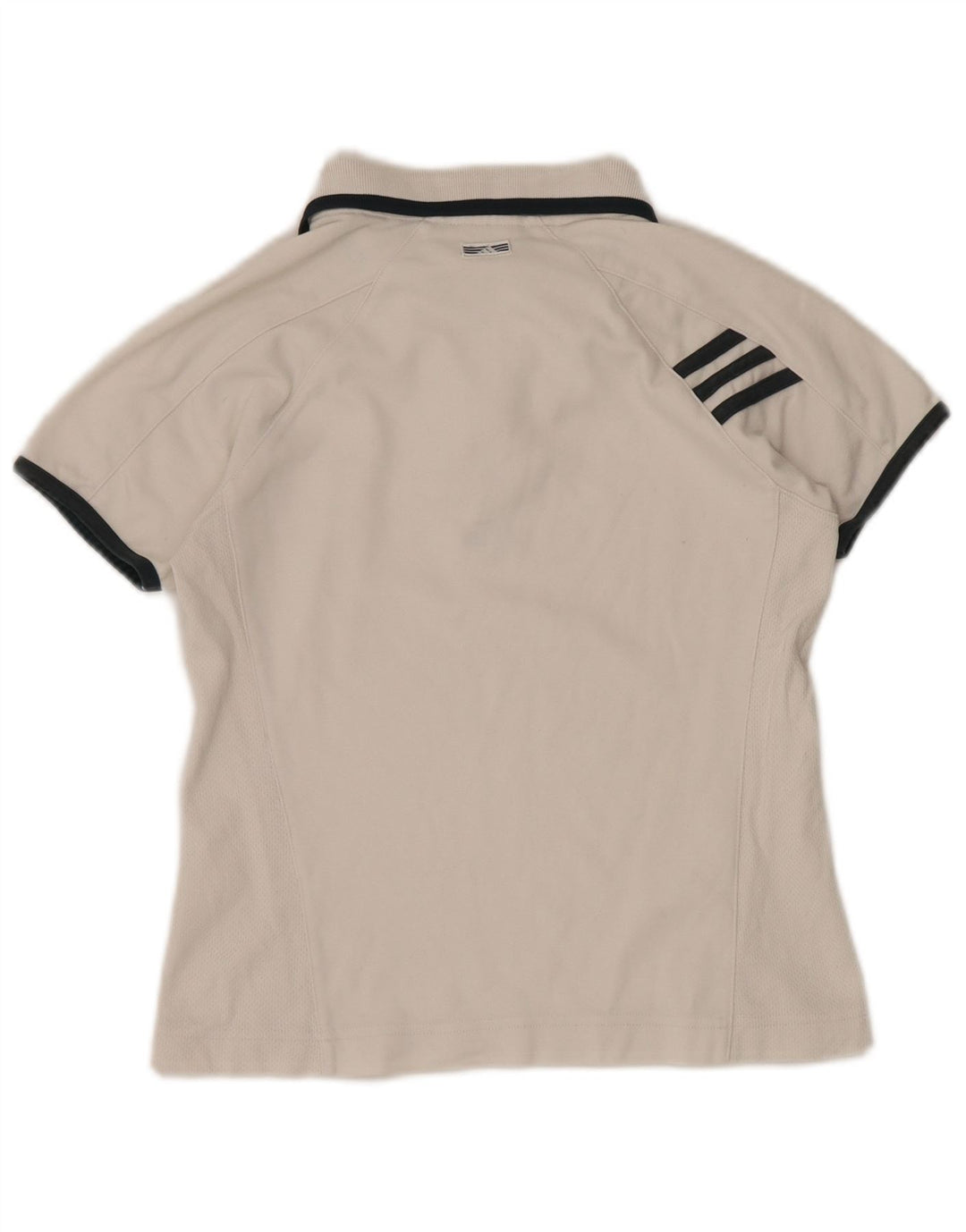 Camisa polo feminina adidas UK 8 pequena algodão branco