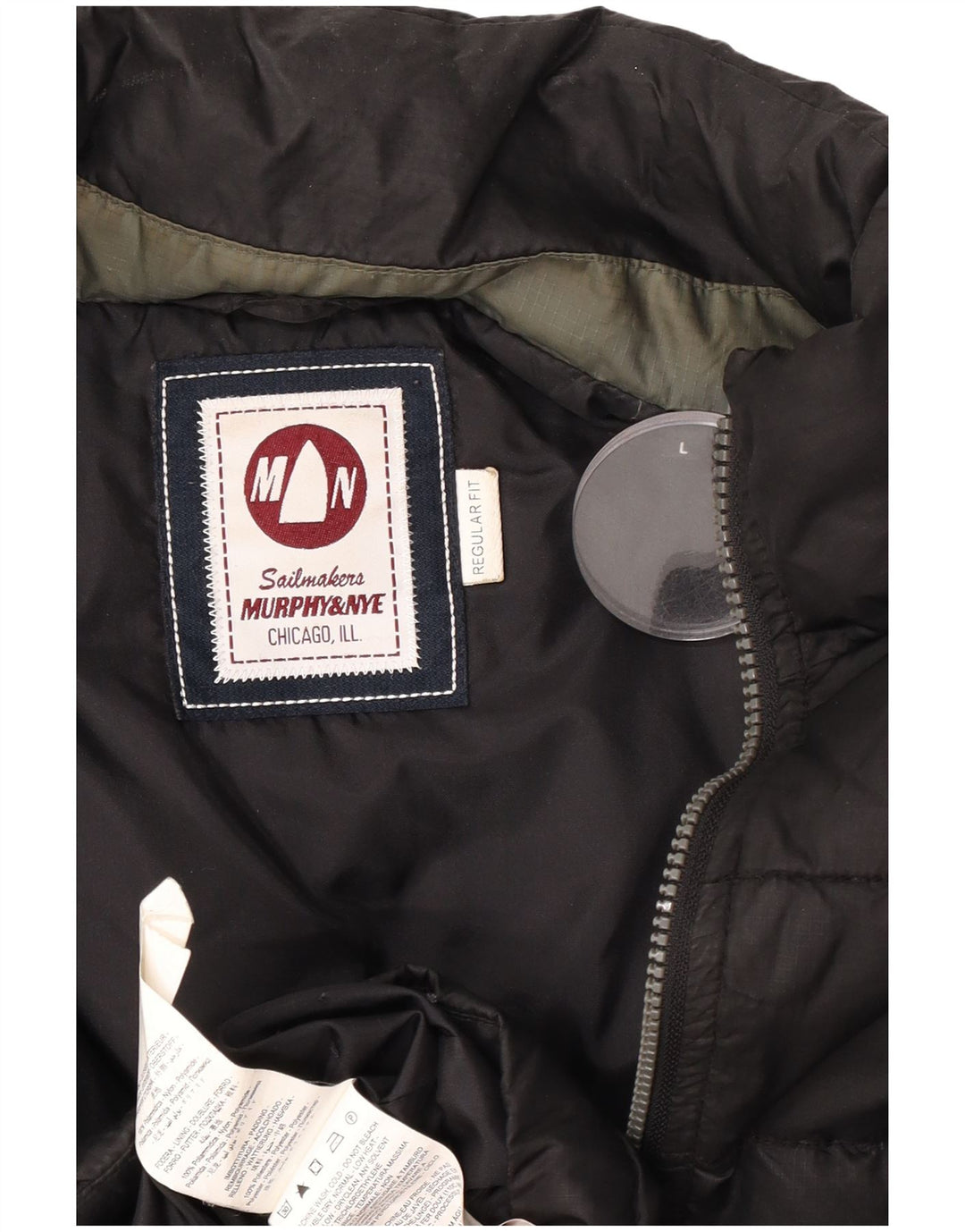 Colete acolchoado masculino Murphy & Nye UK 40 grande poliamida preta