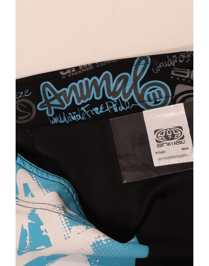Poliéster preto pequeno de Colourblock do short de natação gráfico dos homens animais