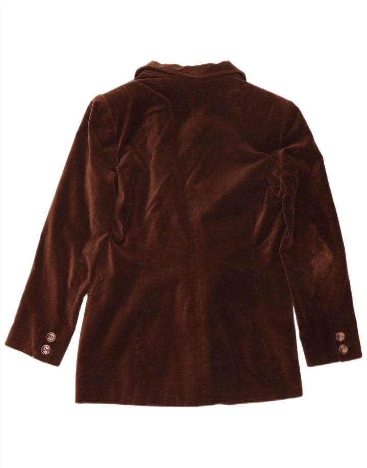 Express Womens Double Breasted Velvet Blazer Jacket Reino Unido 14 Grande Marrom