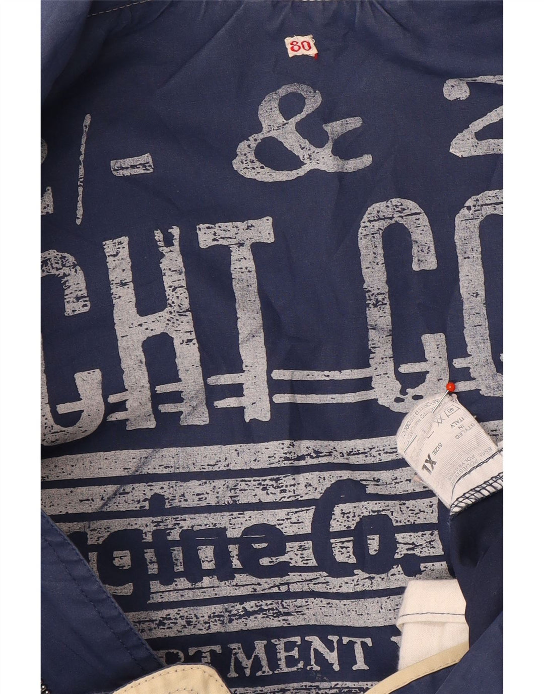 Jaqueta utilitária masculina vintage UK 42 XL poliéster azul marinho