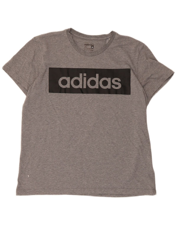 Camiseta Adidas Masculina Climalite Graphic Top XL Cinza Flecked Algodão