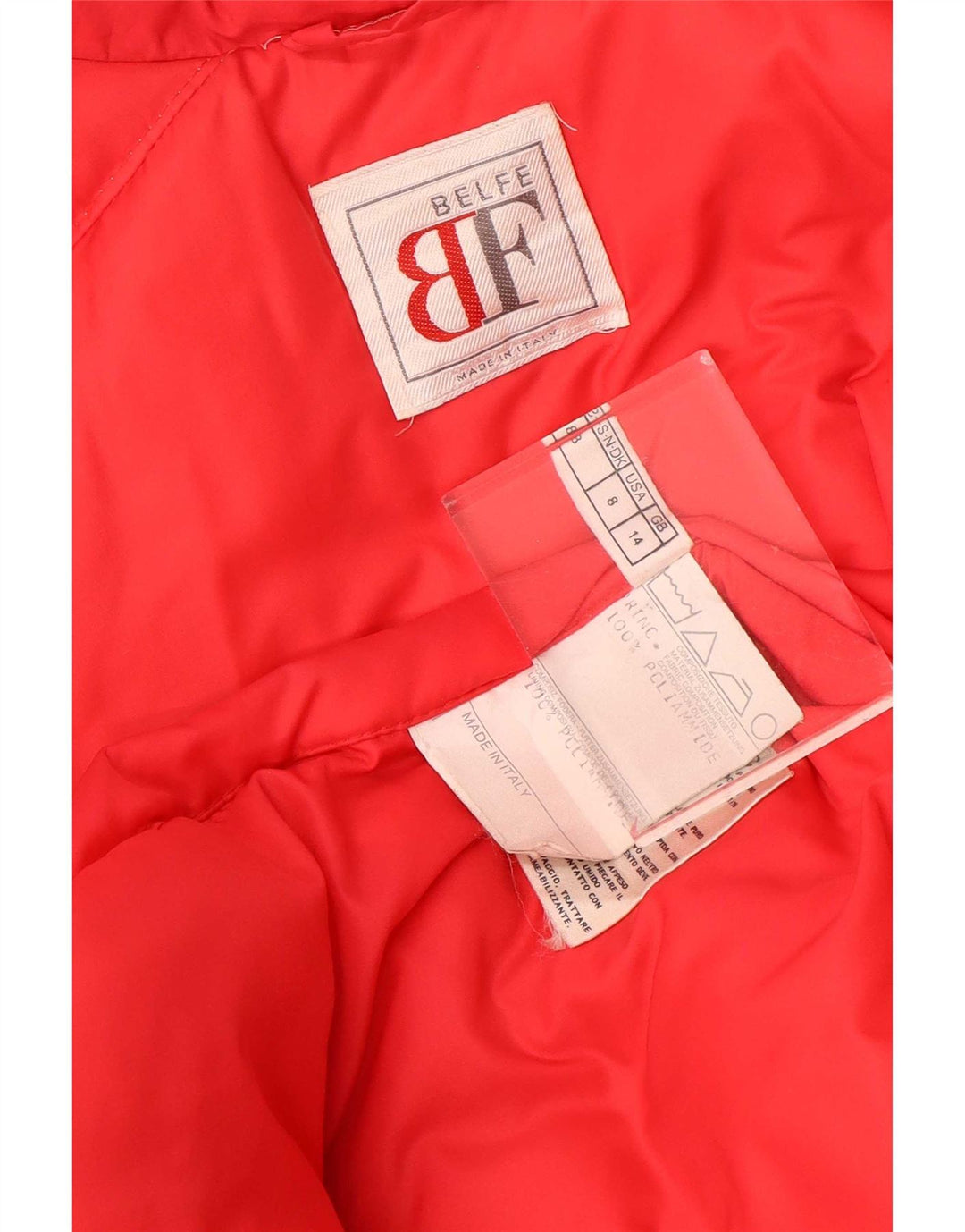 Casaco feminino Belfe com peito duplo e acolchoado grande Reino Unido 14 Medum vermelho