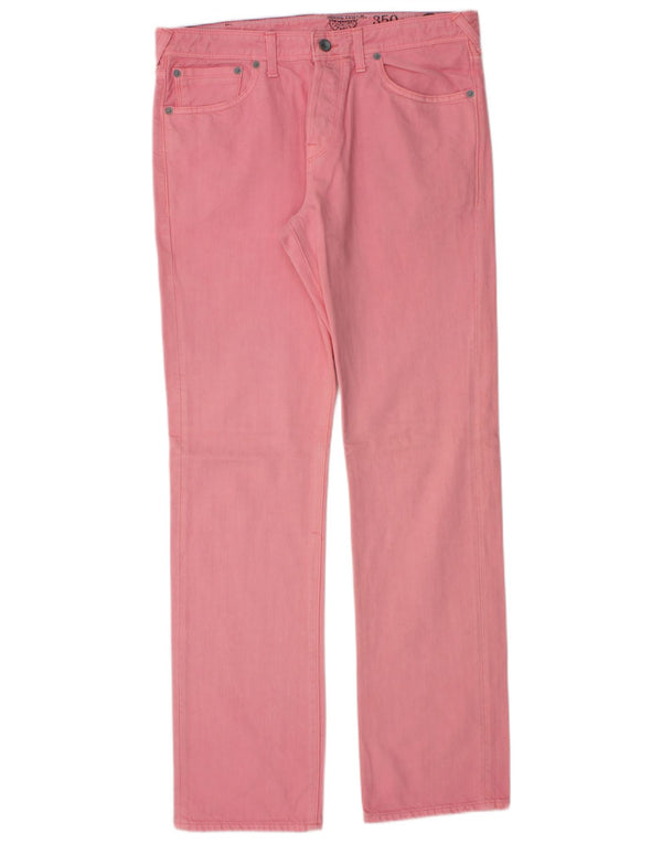 Jack Wills Mens Straight Jeans W32 L32 Algodão Rosa