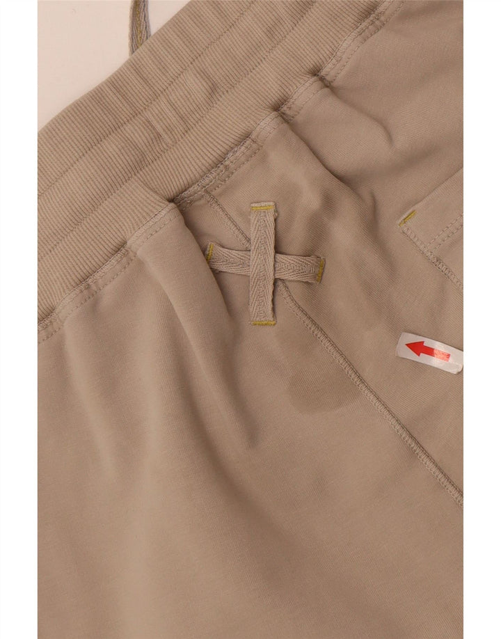 Calça de treino feminina White Stuff UK 12 algodão colorblock bege médio