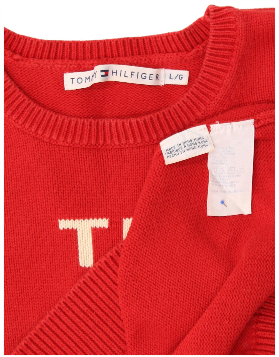 TOMMY HILFIGER Suéter feminino com gola canoa 14-15 anos grande vermelho