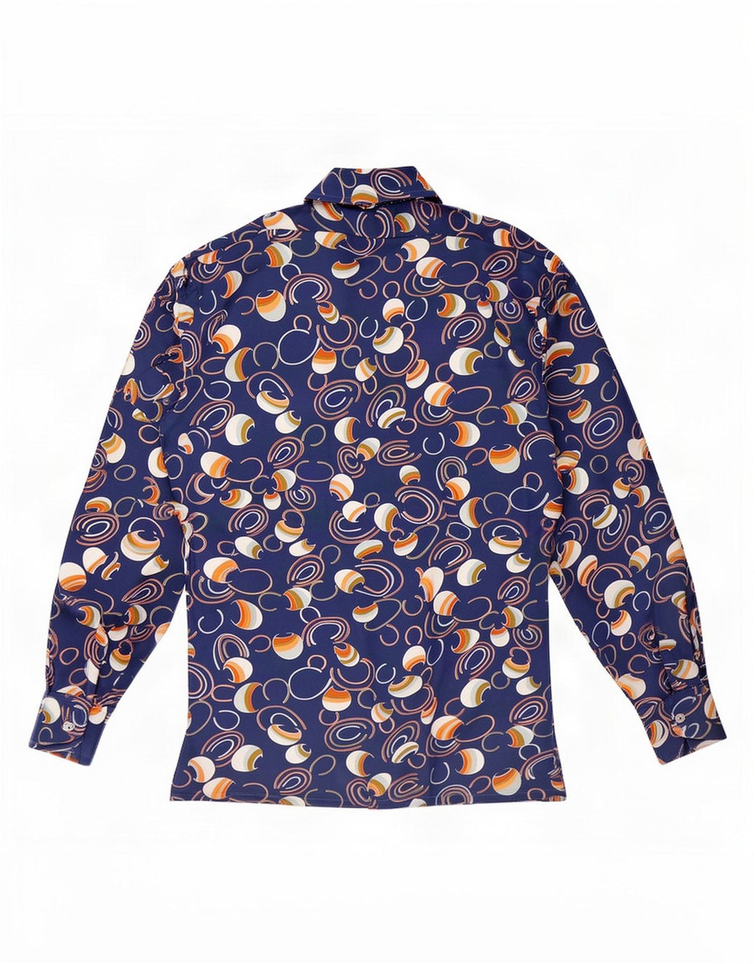 Camisa masculina Barnaby tamanho 39 15 1/2 médio azul marinho geométrico
