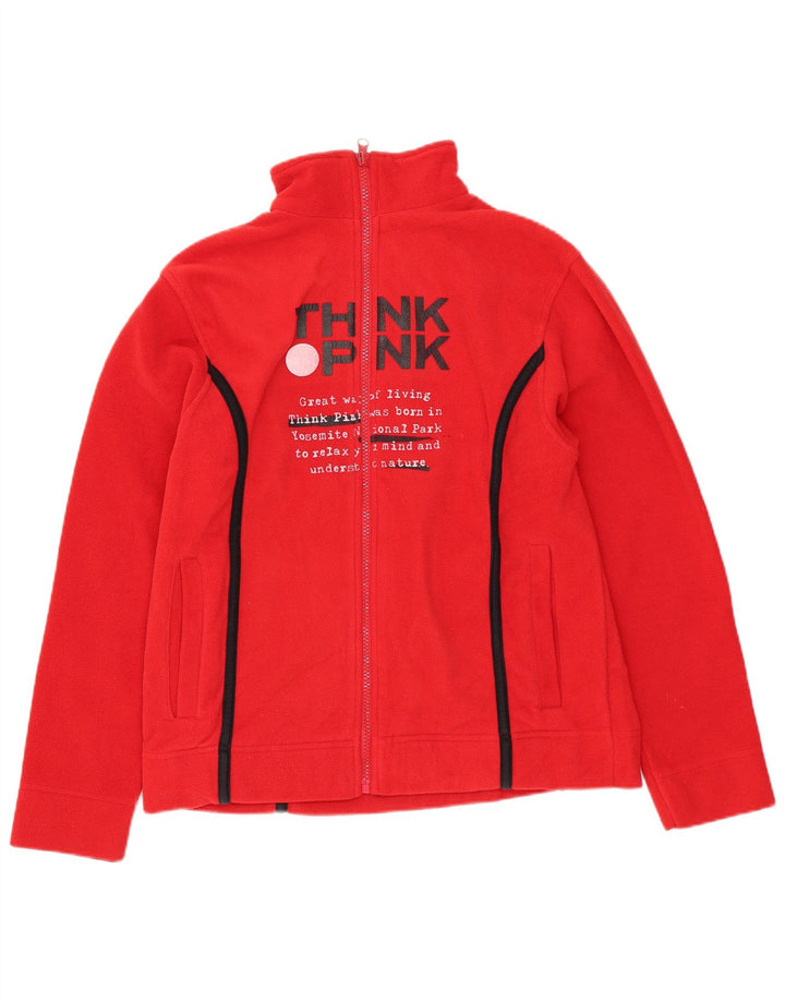 Jaqueta de lã gráfica Think Pink Girls 11-12 anos poliéster vermelho
