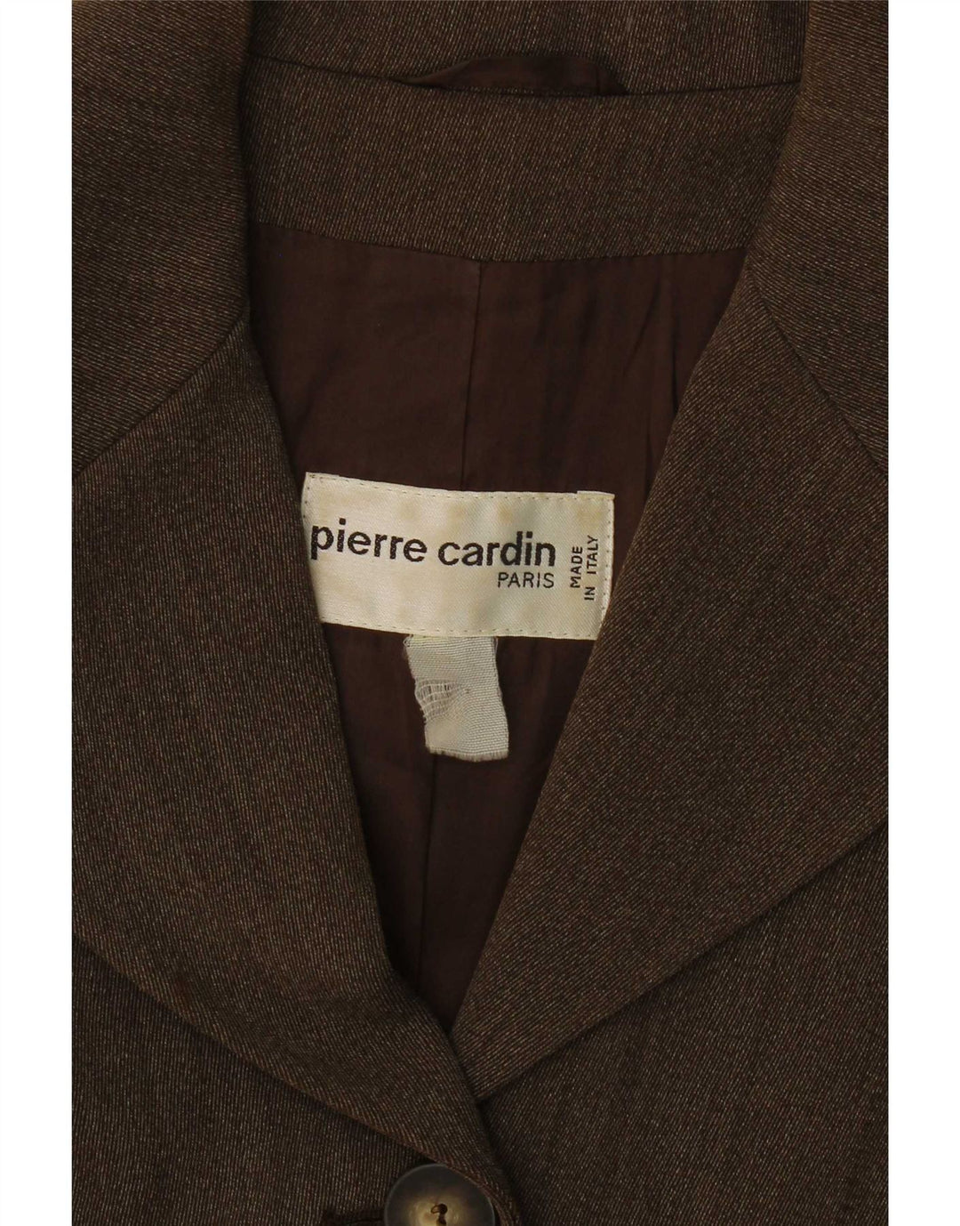 Jaqueta blazer feminina Pierre Cardin com 4 botões Reino Unido 14 marrom médio