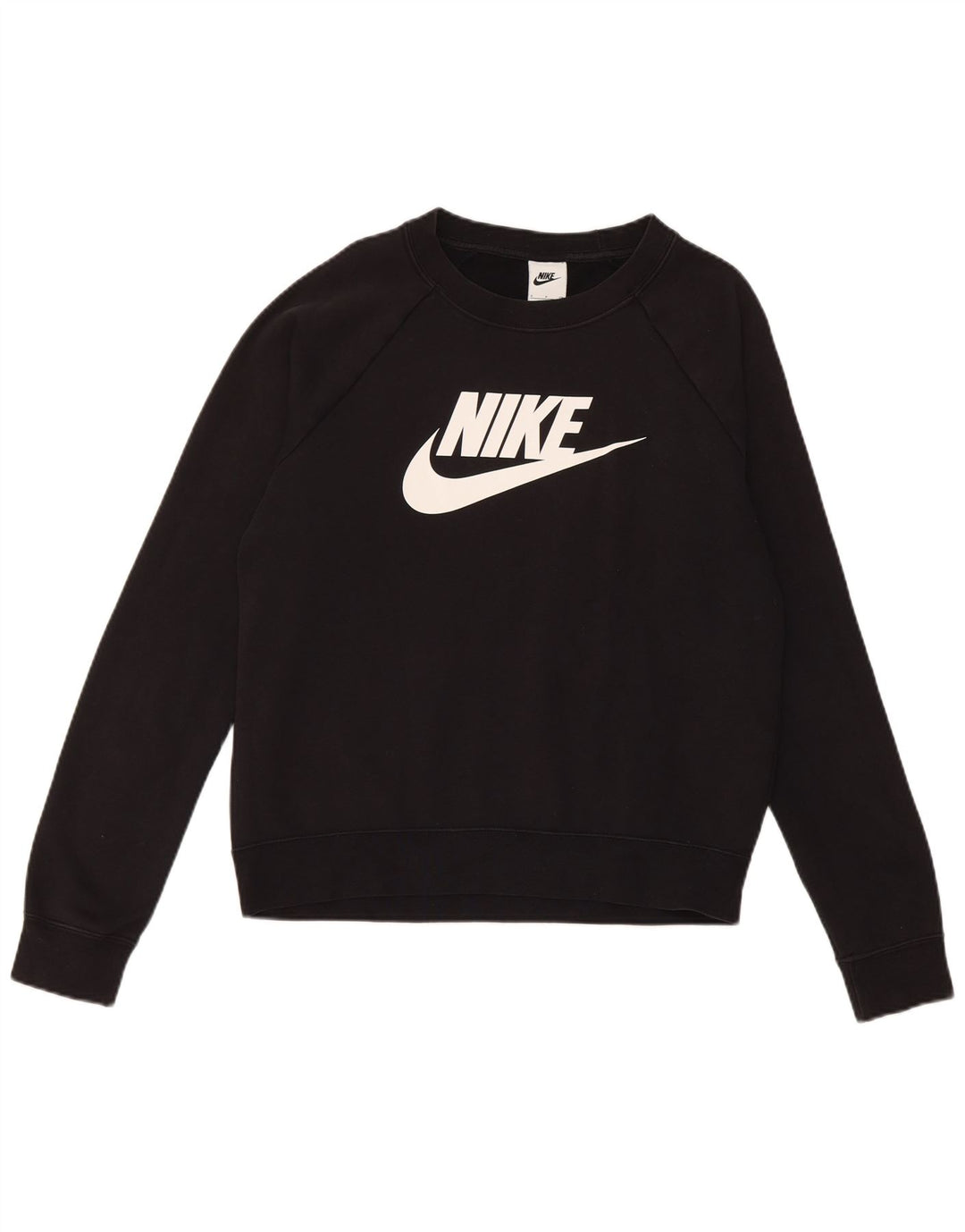 Moletom feminino Nike gráfico oversized Jumper UK 12 pequeno algodão preto