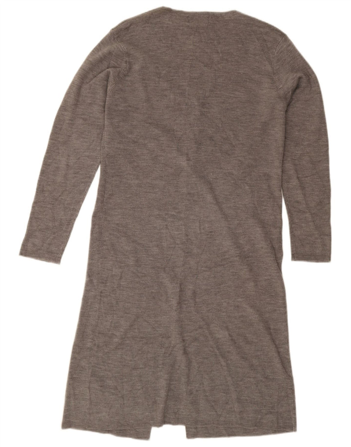 Suéter feminino Essentials Longline Cardigan Reino Unido 14/16 grande cinza acrílico