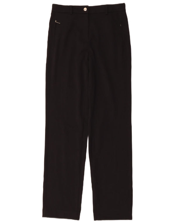 Calça feminina reta casual Marks & Spencer Reino Unido 8 pequena W28 L31 preta