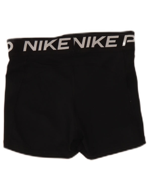 Shorts esportivos gráficos femininos Nike Dri Fit UK 8 pequenos poliéster preto