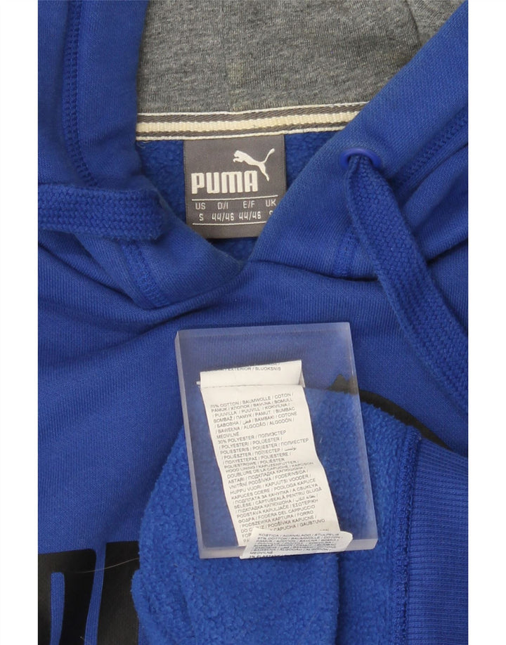 PUMA Mens Graphic Hoodie Jumper Pequeno Azul Algodão