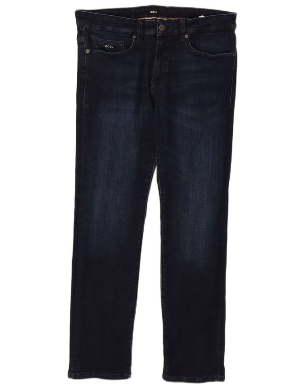 HUGO BOSS Mens Jeans Slim W32 L30 Azul Marinho Algodão