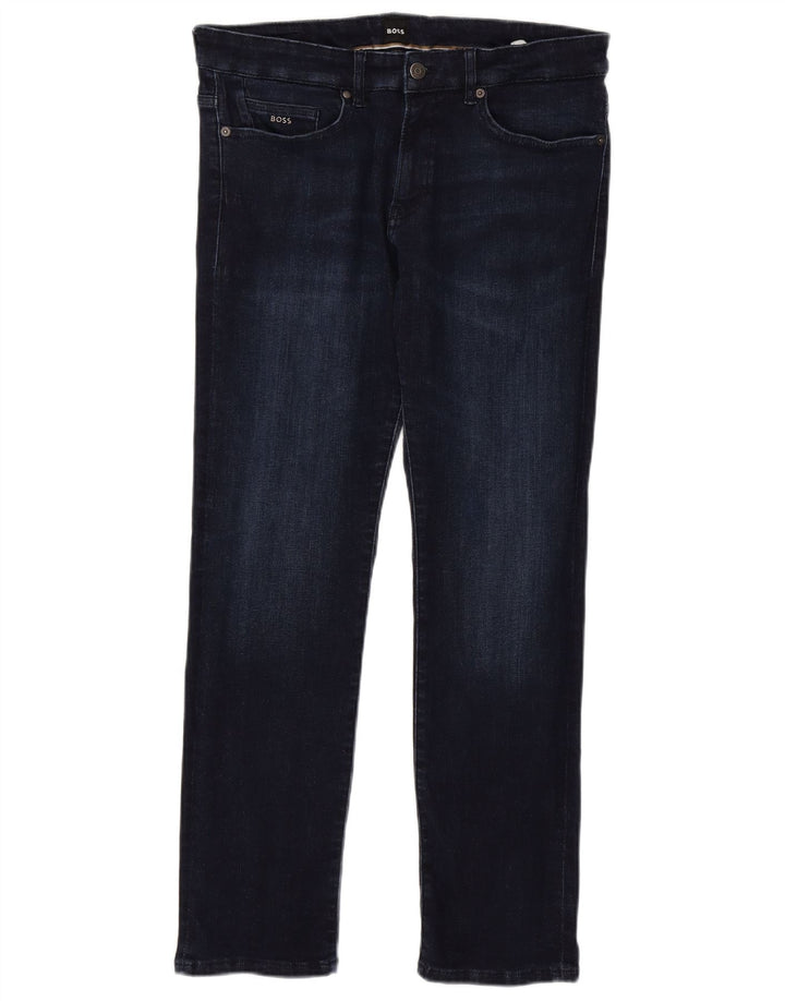 HUGO BOSS Mens Jeans Slim W32 L30 Azul Marinho Algodão