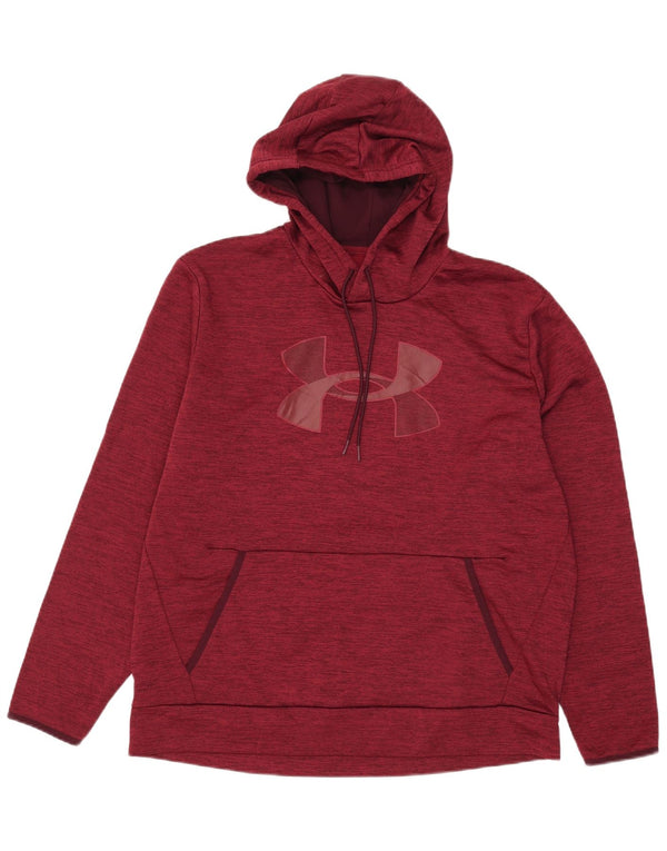 Under Armour Mens Graphic Hoodie Jumper XL marrom manchado de poliéster