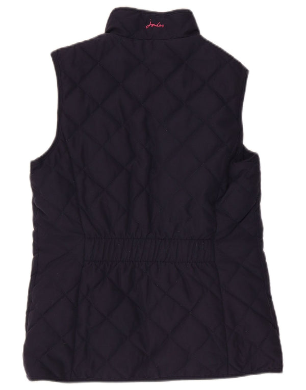 Joules Womens Quilted Gilet UK 8 Pequeno Poliéster Azul Marinho