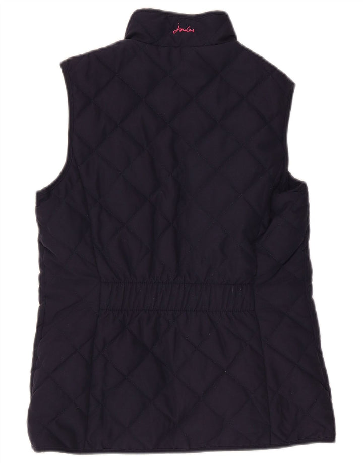 Joules Womens Quilted Gilet UK 8 Pequeno Poliéster Azul Marinho
