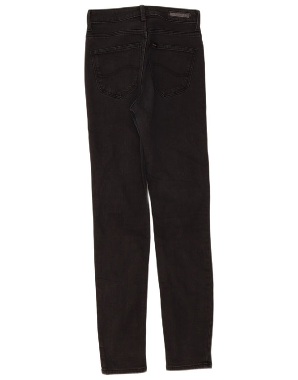Lee Womens Scarlett High Skinny Jeans W25 L28 Algodão Preto