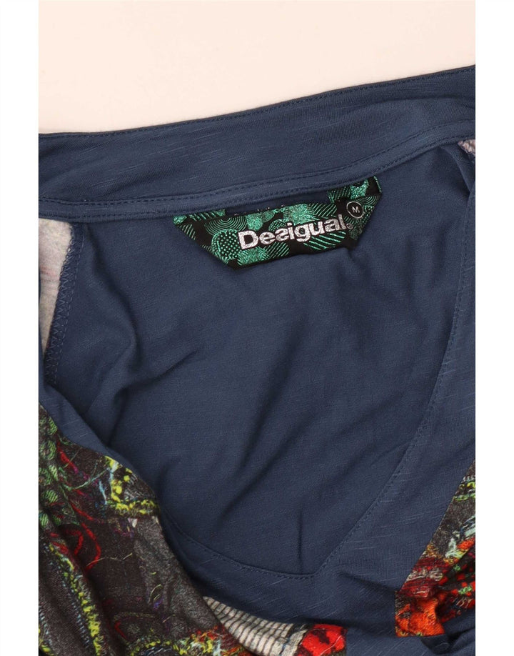 Vestido feminino Desigual com bainha gráfica UK 12 médio multicolorido geométrico