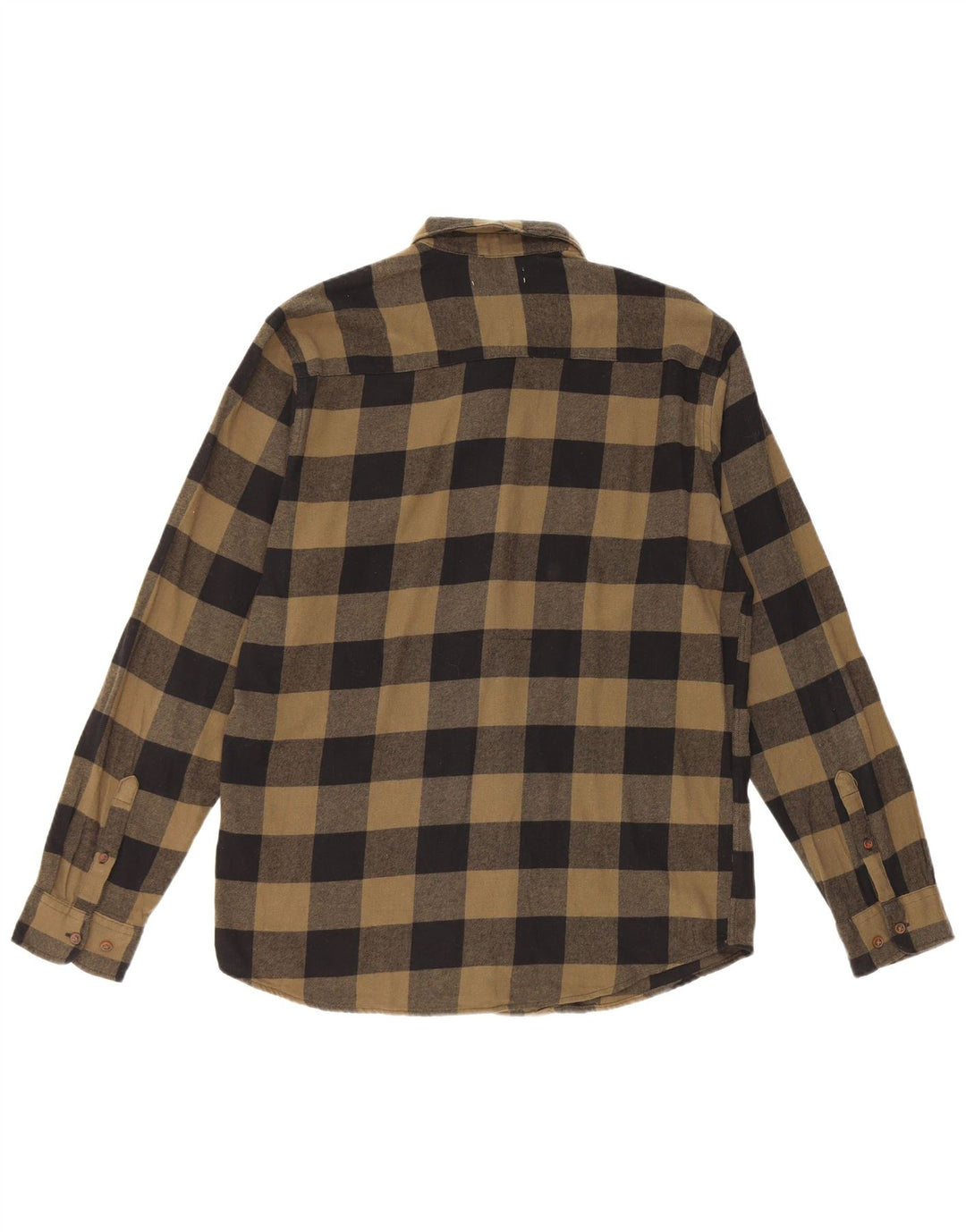 Camisa masculina de flanela Jack & Jones grande cáqui algodão guingão