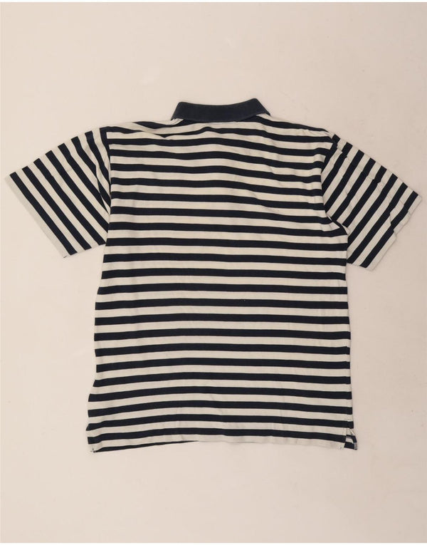 Camisa polo masculina Champion médio azul marinho listrado algodão