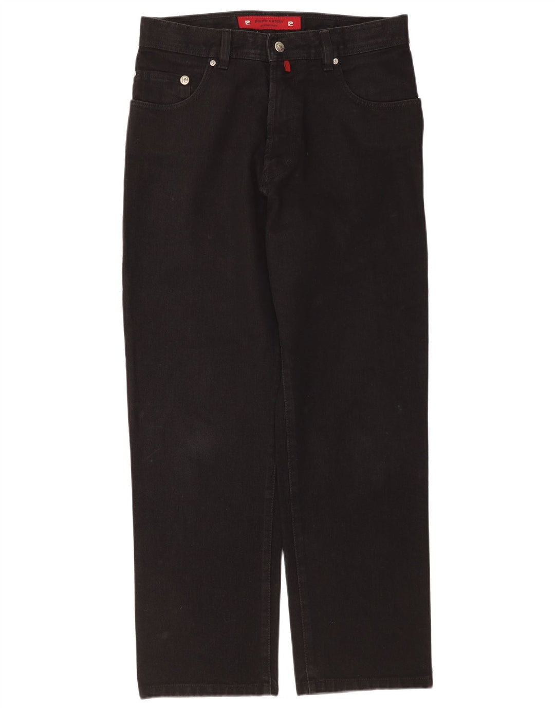 Pierre Cardin Mens Straight Jeans W33 L30 Algodão Preto