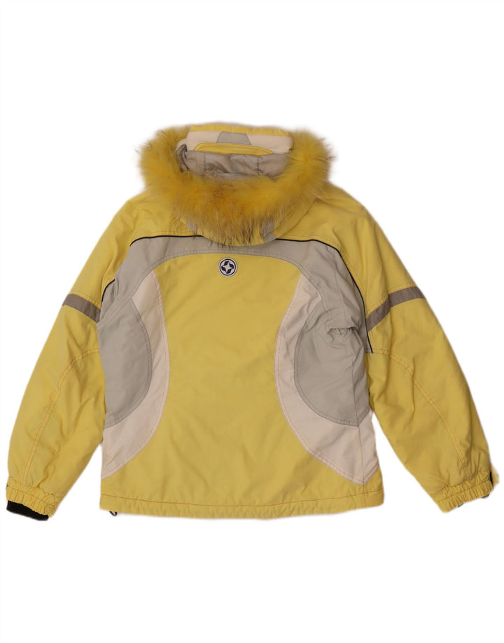 Jaqueta de esqui feminina com capuz Colmar EU 42 XL amarelo colorblock poliamida