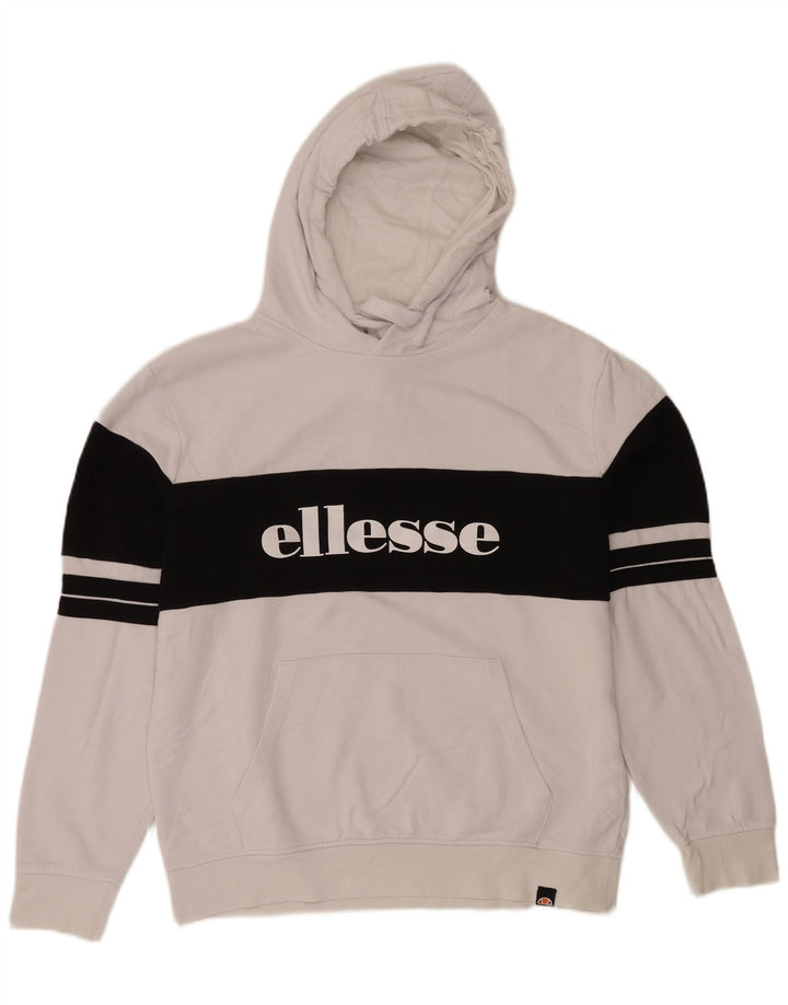 ELLESSE Suéter masculino com capuz gráfico médio branco algodão colorido
