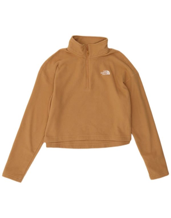 Suéter de lã feminino The North Face com decote e zíper UK 18 XL bege poliéster