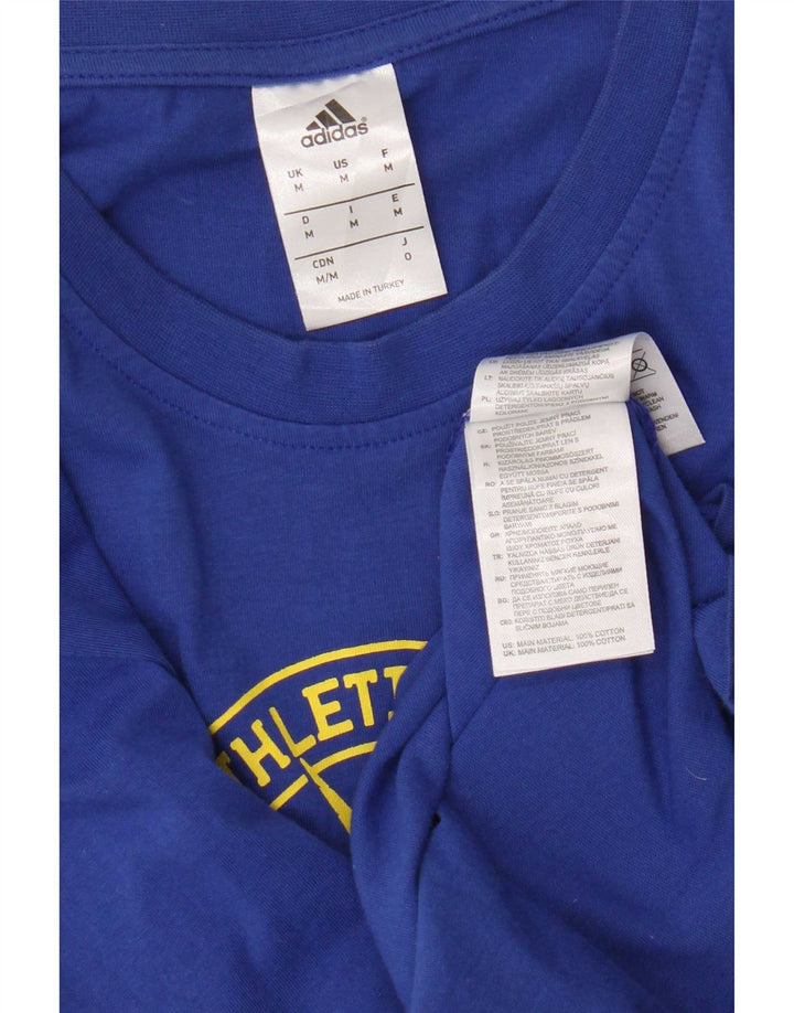 Adidas Mens Boston Marathon Graphic Camiseta Top Médio Algodão Azul