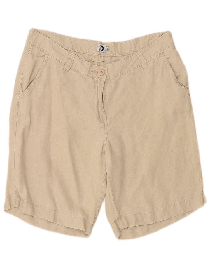 DACK'S Womens Chino Shorts IT 42 Medium W30 Beige Linen