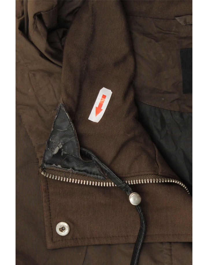 Zara Jaqueta Parka Feminina com Capuz Oversized Reino Unido 10 Pequeno Caqui