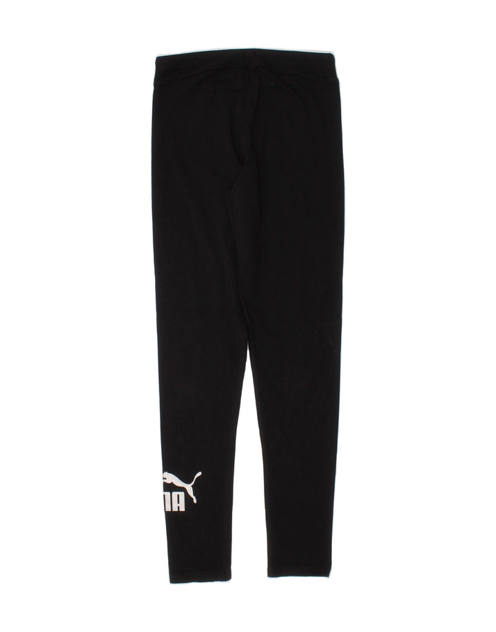 PUMA Girls Graphic Leggings 11-12 Years  Black Vintage Puma and Second-Hand Puma from Messina Hembry 