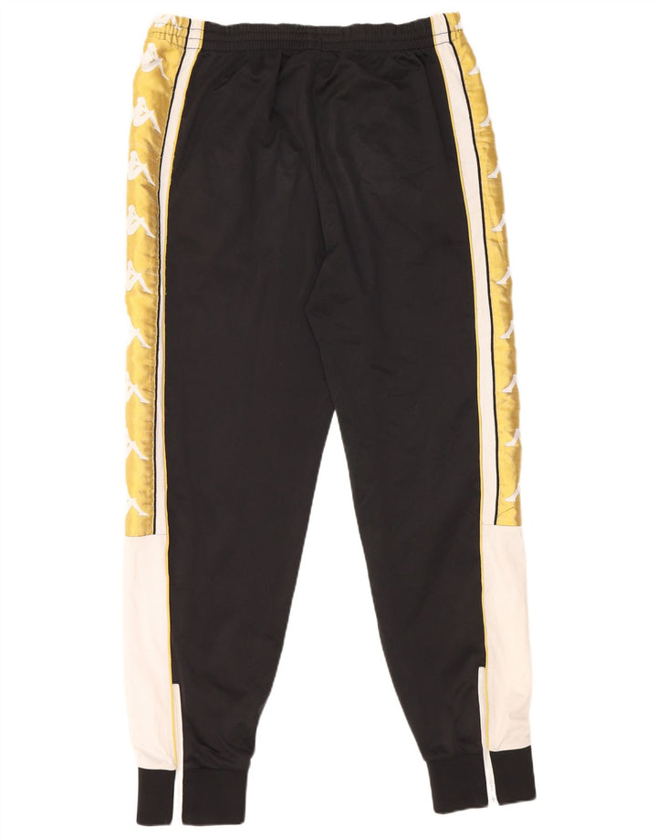 KAPPA Calça de treino masculina gráfica Joggers grande bloco colorido preto