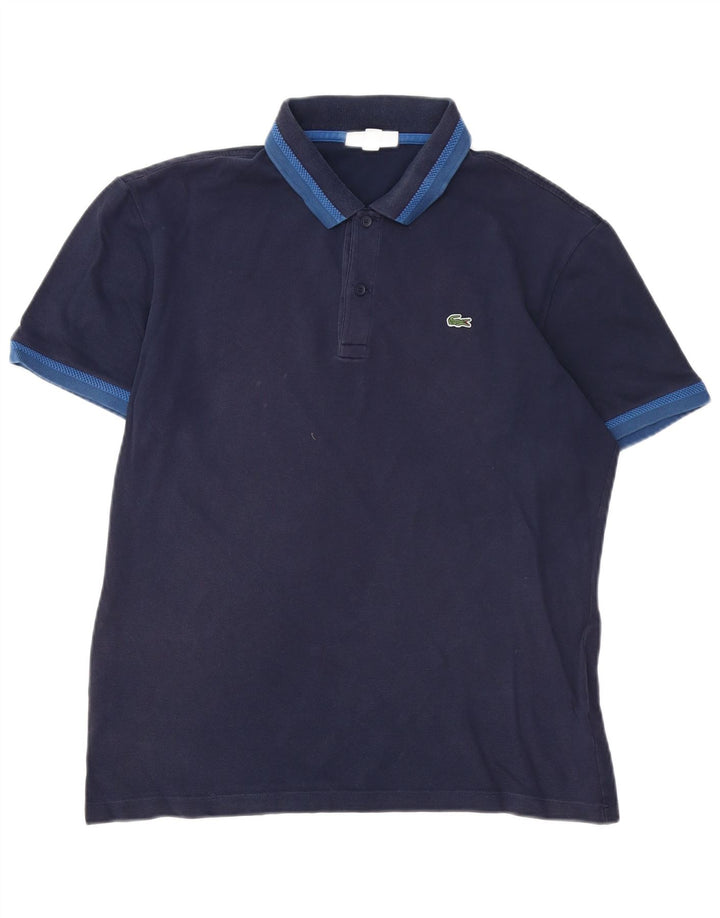 Camisa polo masculina LACOSTE Slim Fit tamanho 5 grande algodão azul marinho