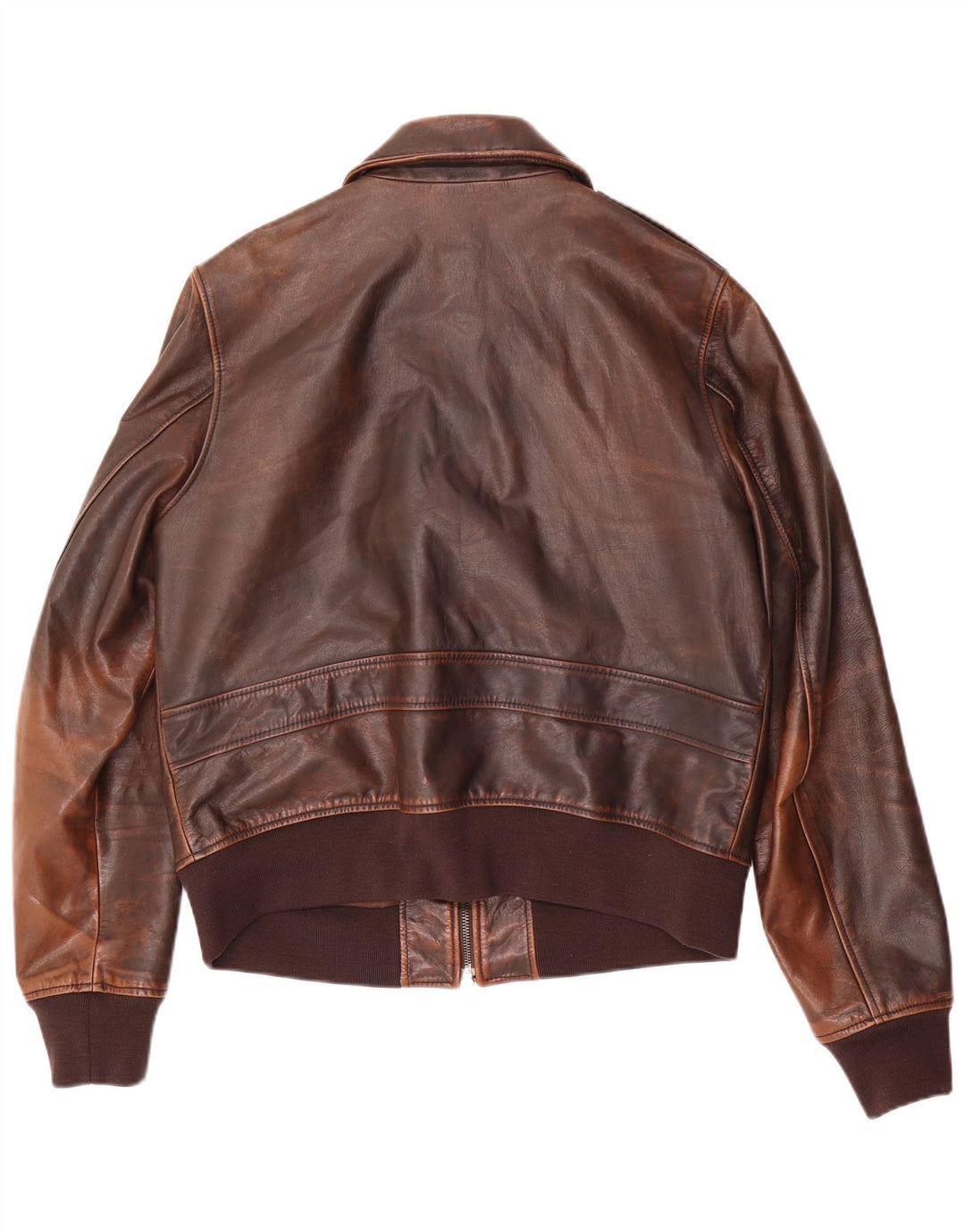 Jaqueta de couro bomber masculina vintage IT 52 grande marrom