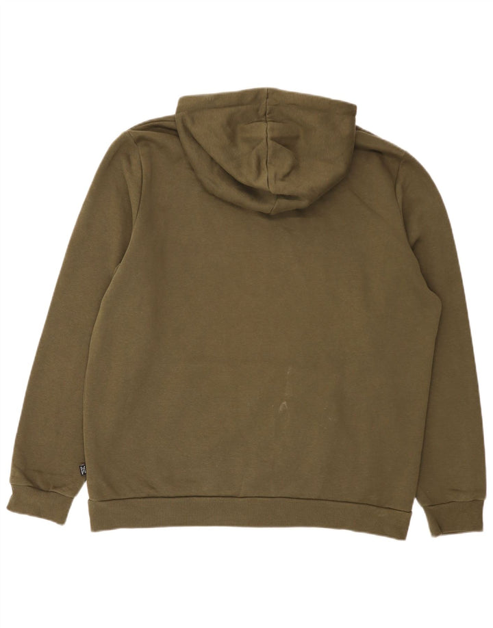 Puma Mens Hoodie Jumper Grande Algodão Cáqui