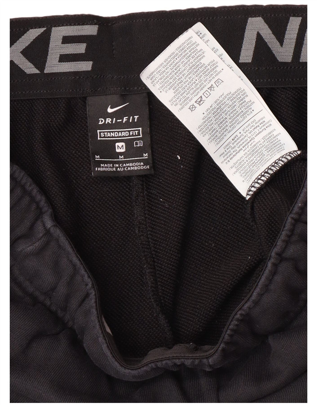 Nike masculino padrão ajuste calças de treino joggers médio preto esportes