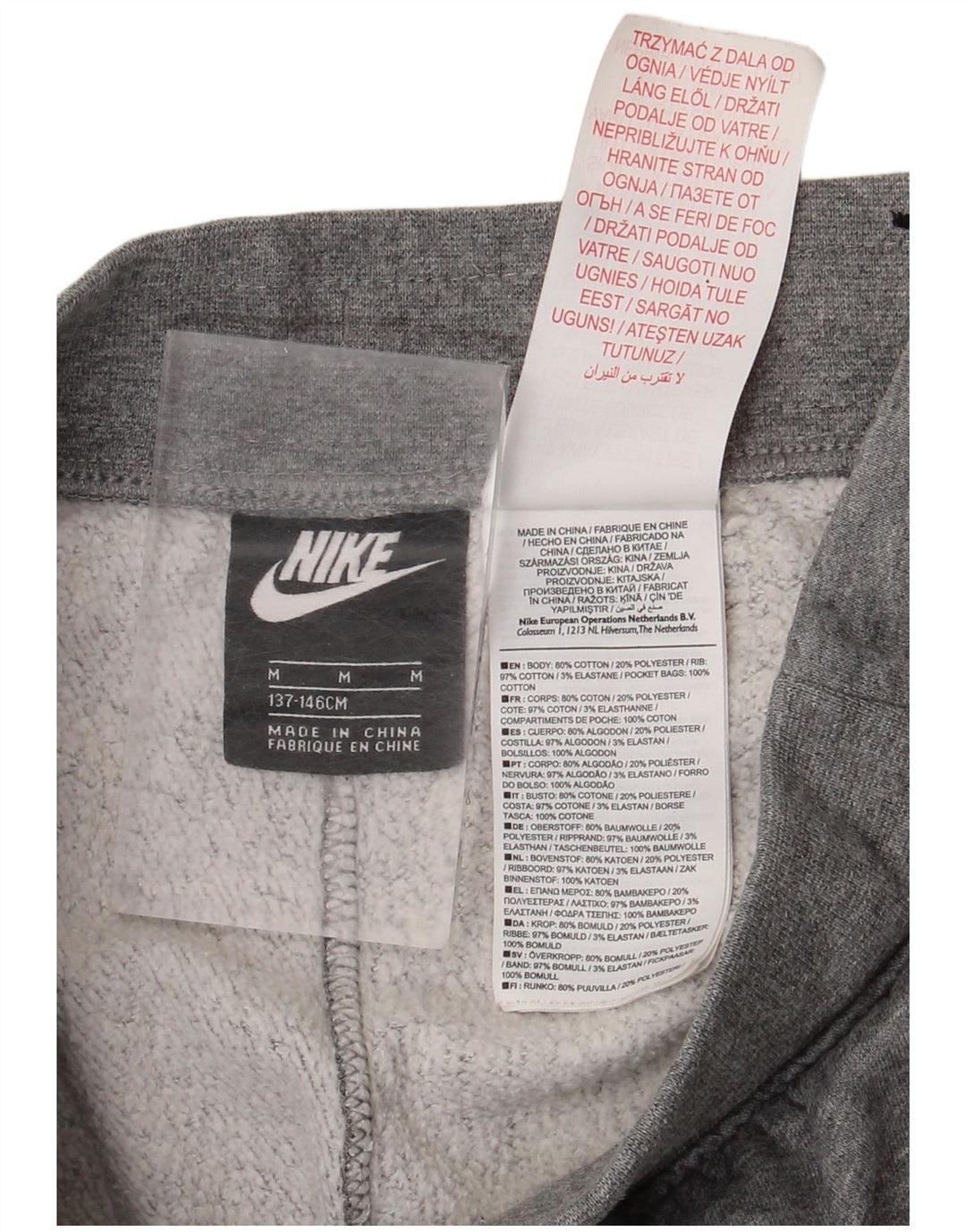 Calça de treino Nike Boys Joggers 10-11 anos cinza médio algodão